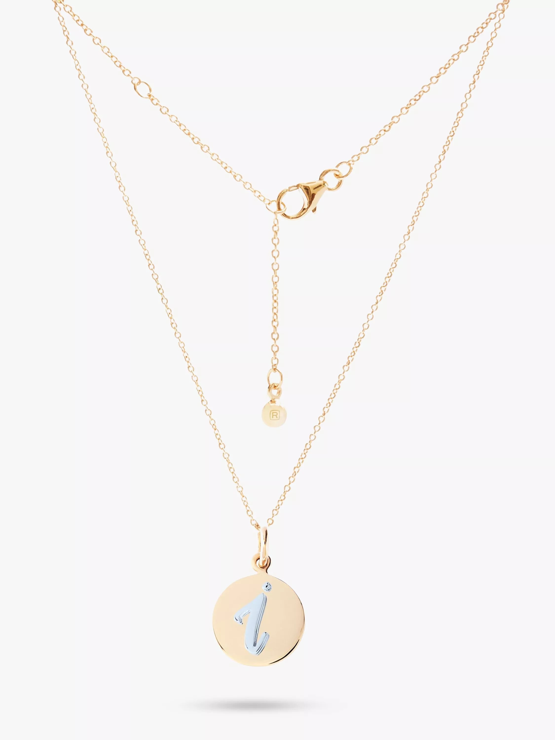 Recognised Alphabet Popon Pendant Necklace Gold