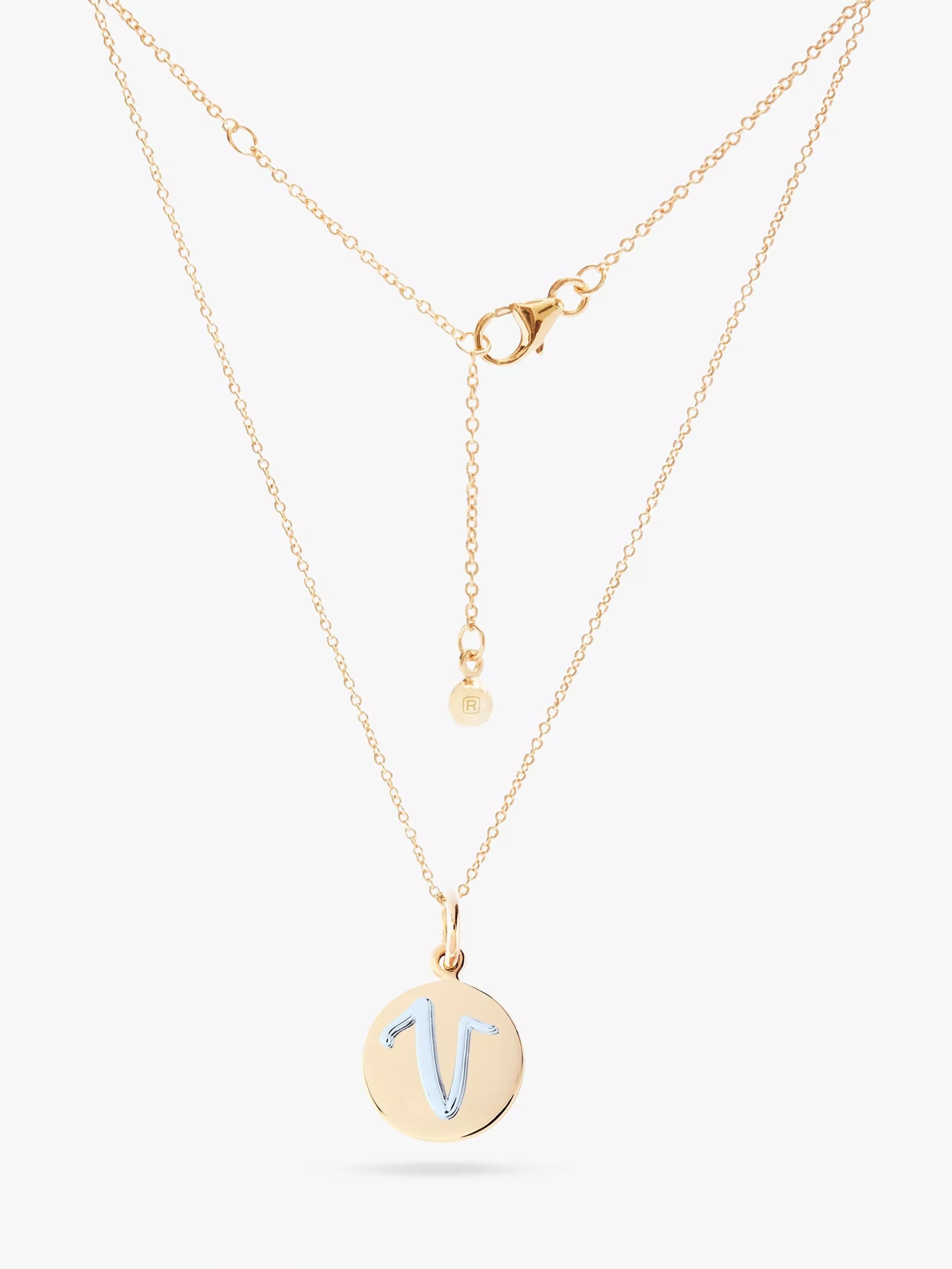 Recognised Alphabet Popon Pendant Necklace Gold