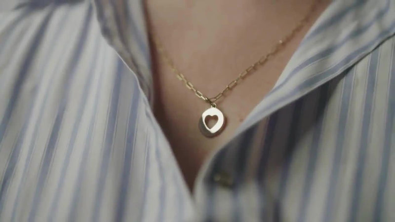 Recognised Heart Popon sterling silver pendant necklace, imported from the UK