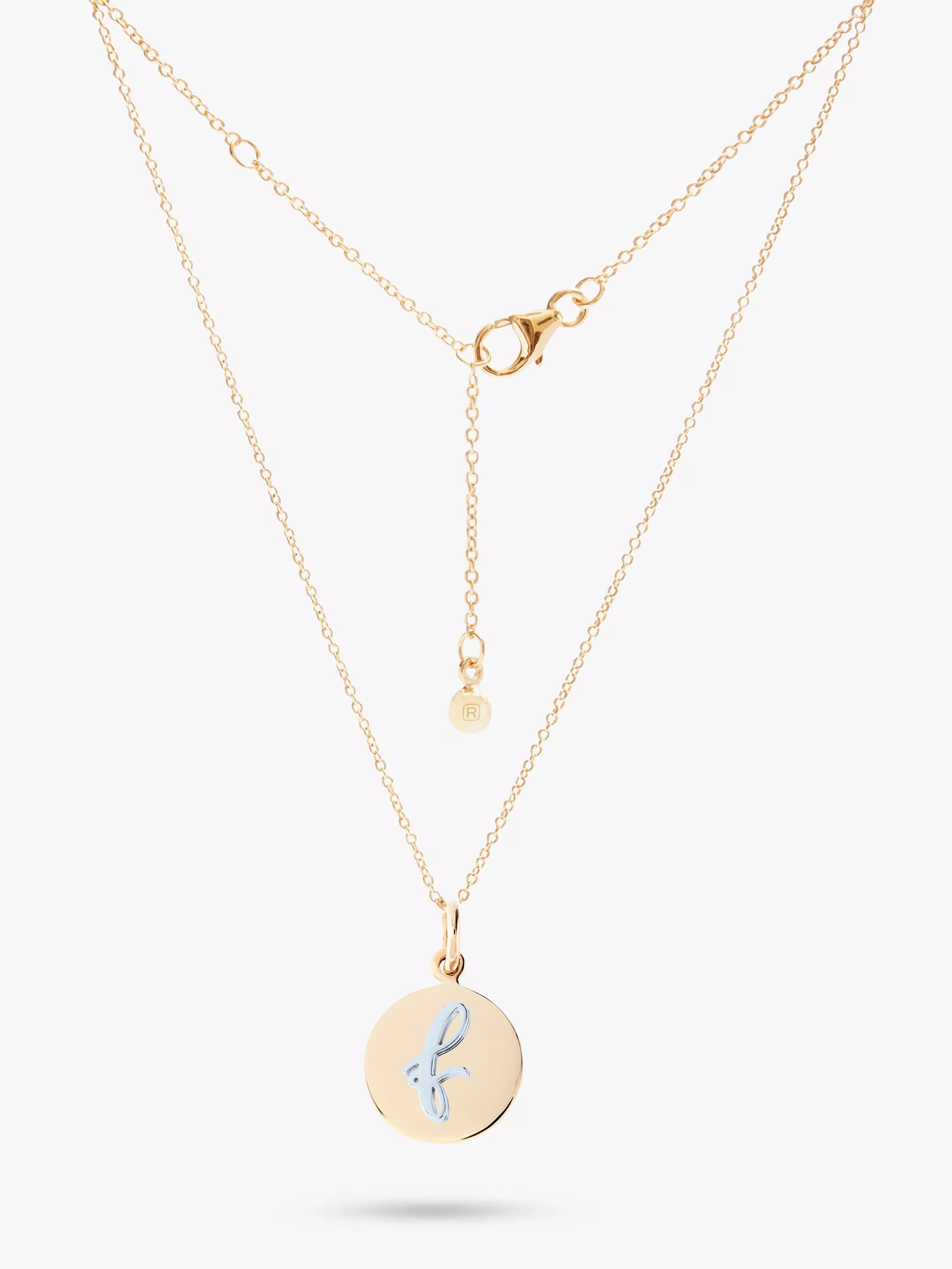 Recognised Alphabet Popon Pendant Necklace Gold