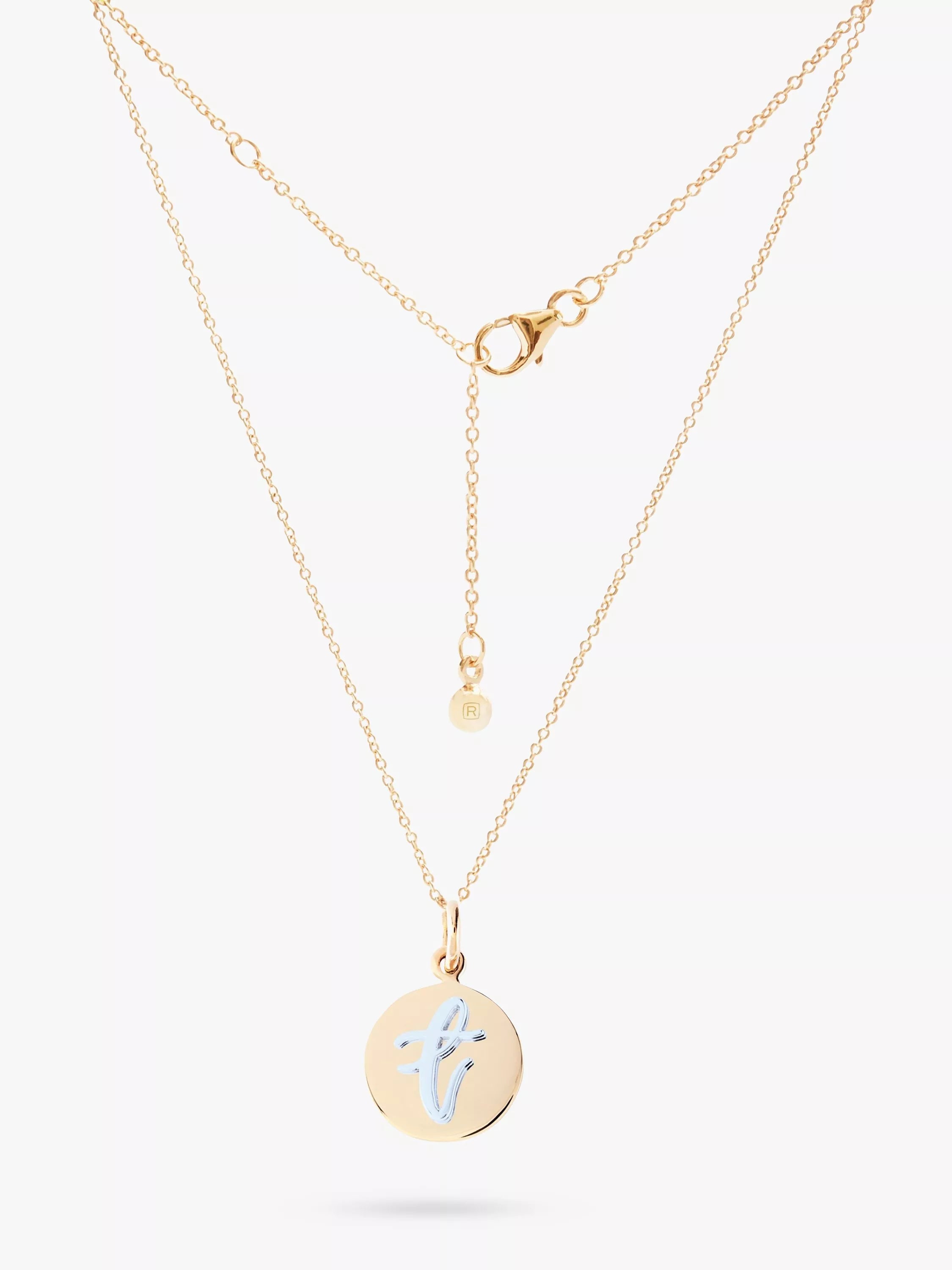Recognised Alphabet Popon Pendant Necklace Gold
