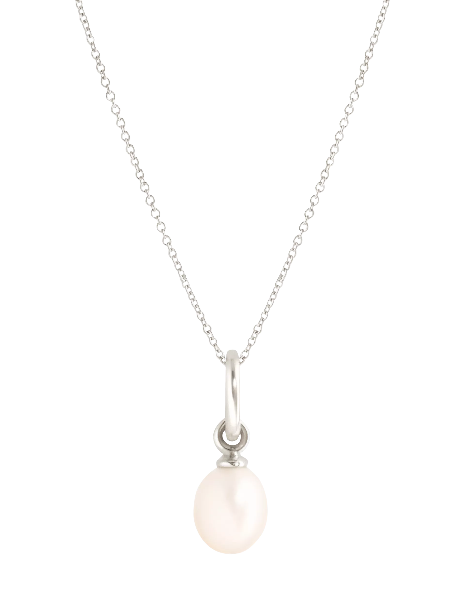 Recognised pearl pendant necklace sterling silver freshwater pearl - British product