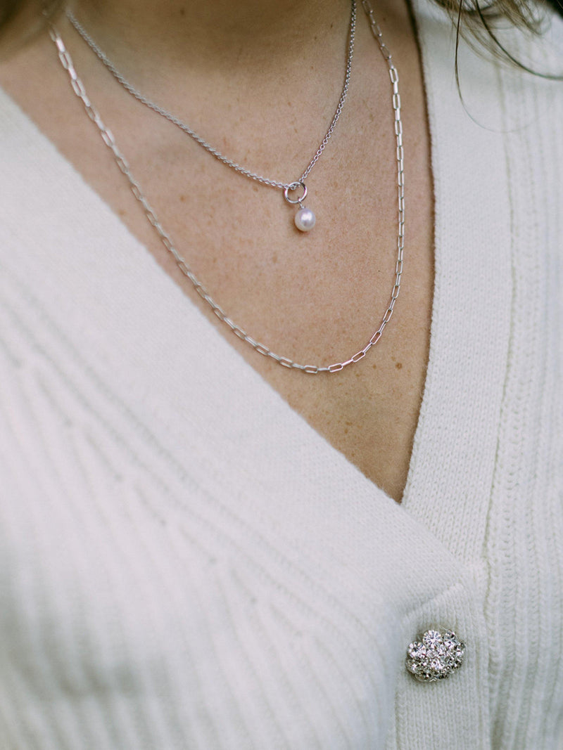 Recognised pearl pendant necklace sterling silver freshwater pearl - British product