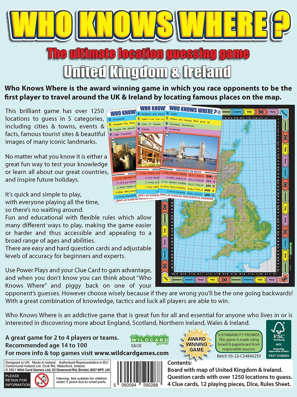 Educational board game for UK and Ireland geography (British brand)