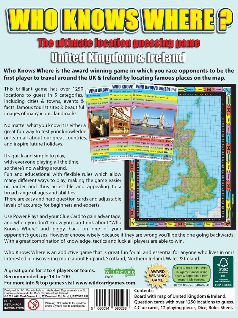 Educational board game for UK and Ireland geography (British brand)