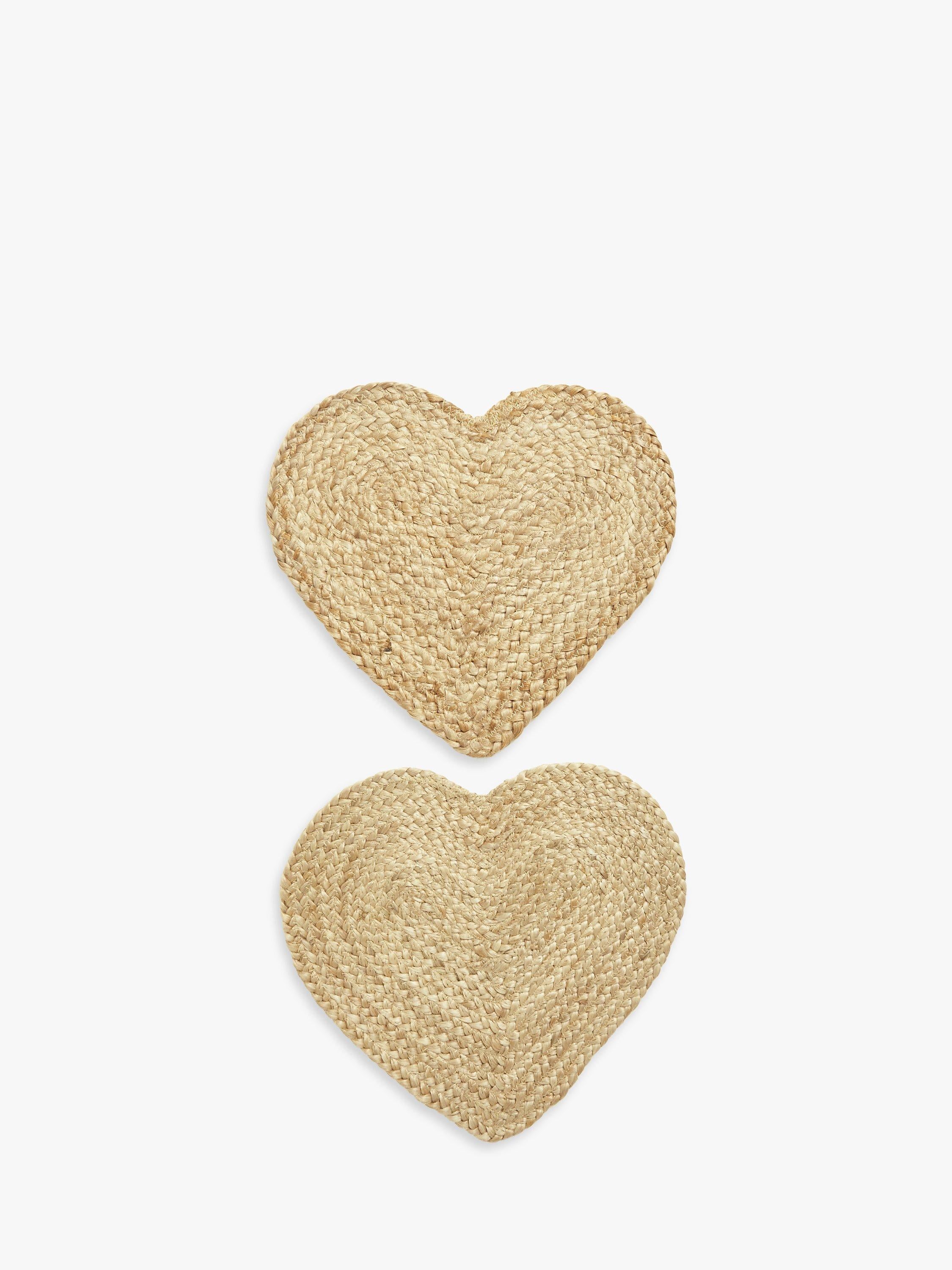 John Lewis jute heart placemats Natural Set of 2, UK version