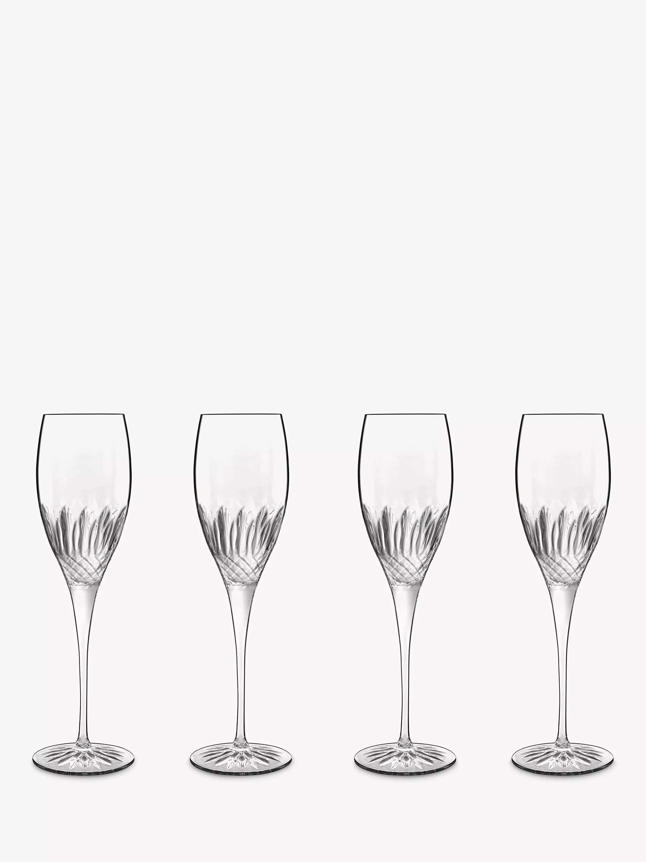 Luigi Bormioli Diamante champagne flutes set of 4 220ml (British brand)