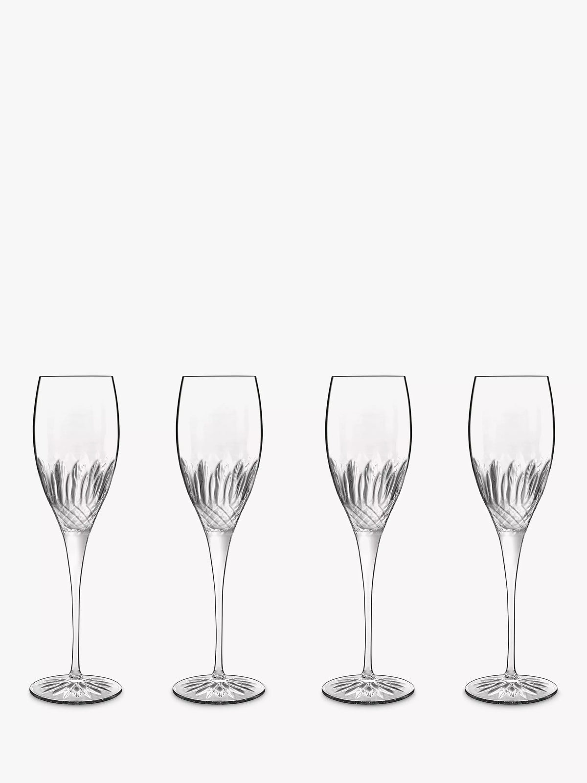 Luigi Bormioli Diamante champagne flutes set of 4 220ml (British brand)