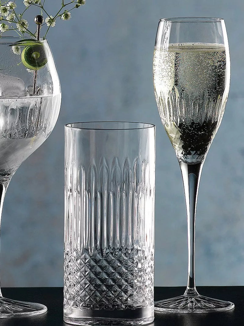 Luigi Bormioli Diamante champagne flutes set of 4 220ml (British brand)