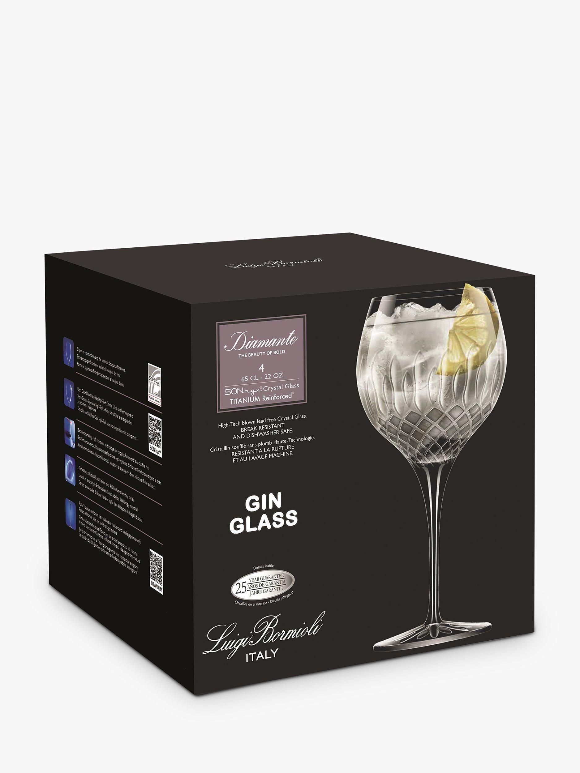 Luigi Bormioli gin balloon glasses set of 4 650ml - British product