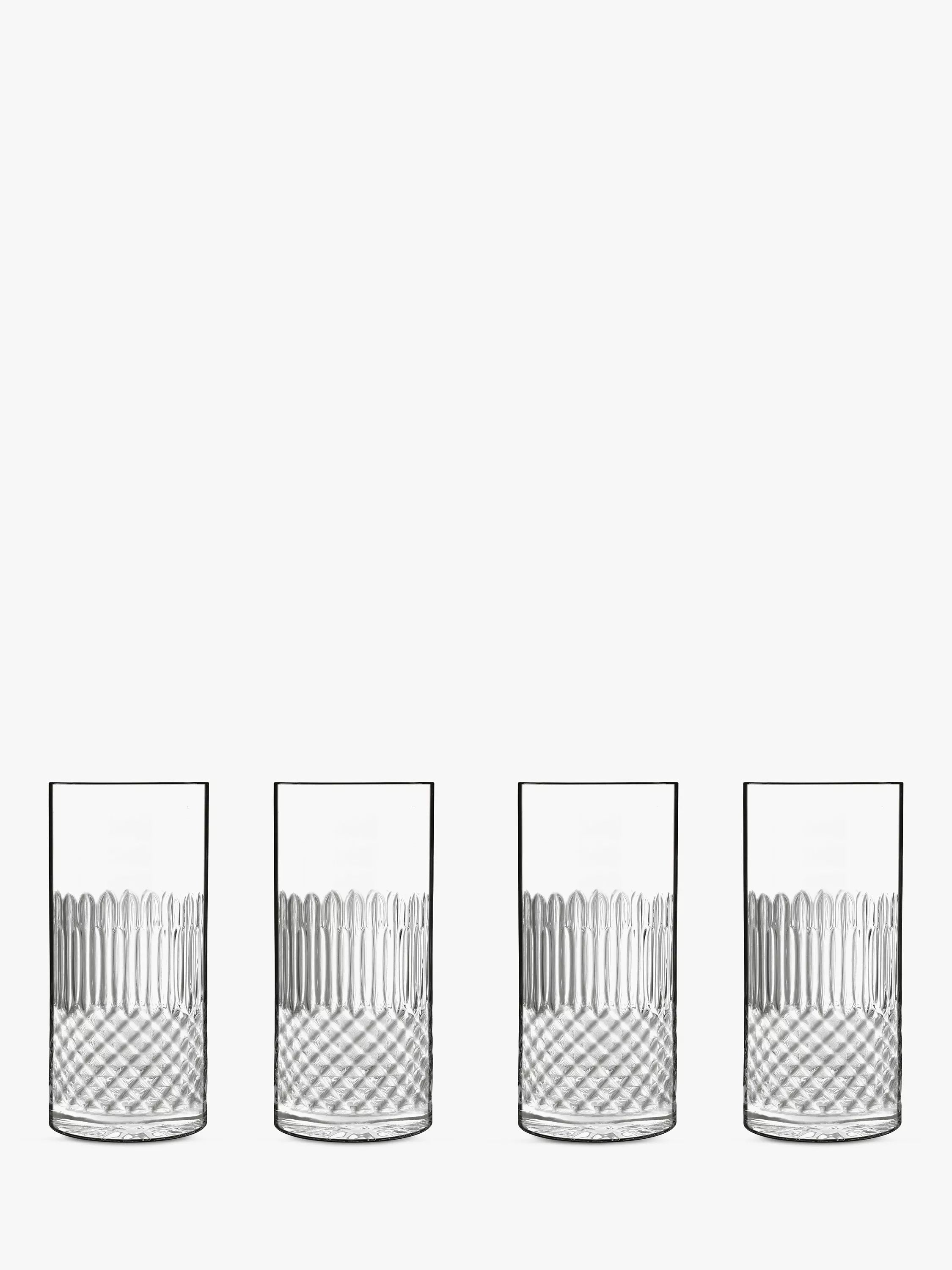 Luigi Bormioli Diamante highball glasses 480ml set of 4 (British brand)