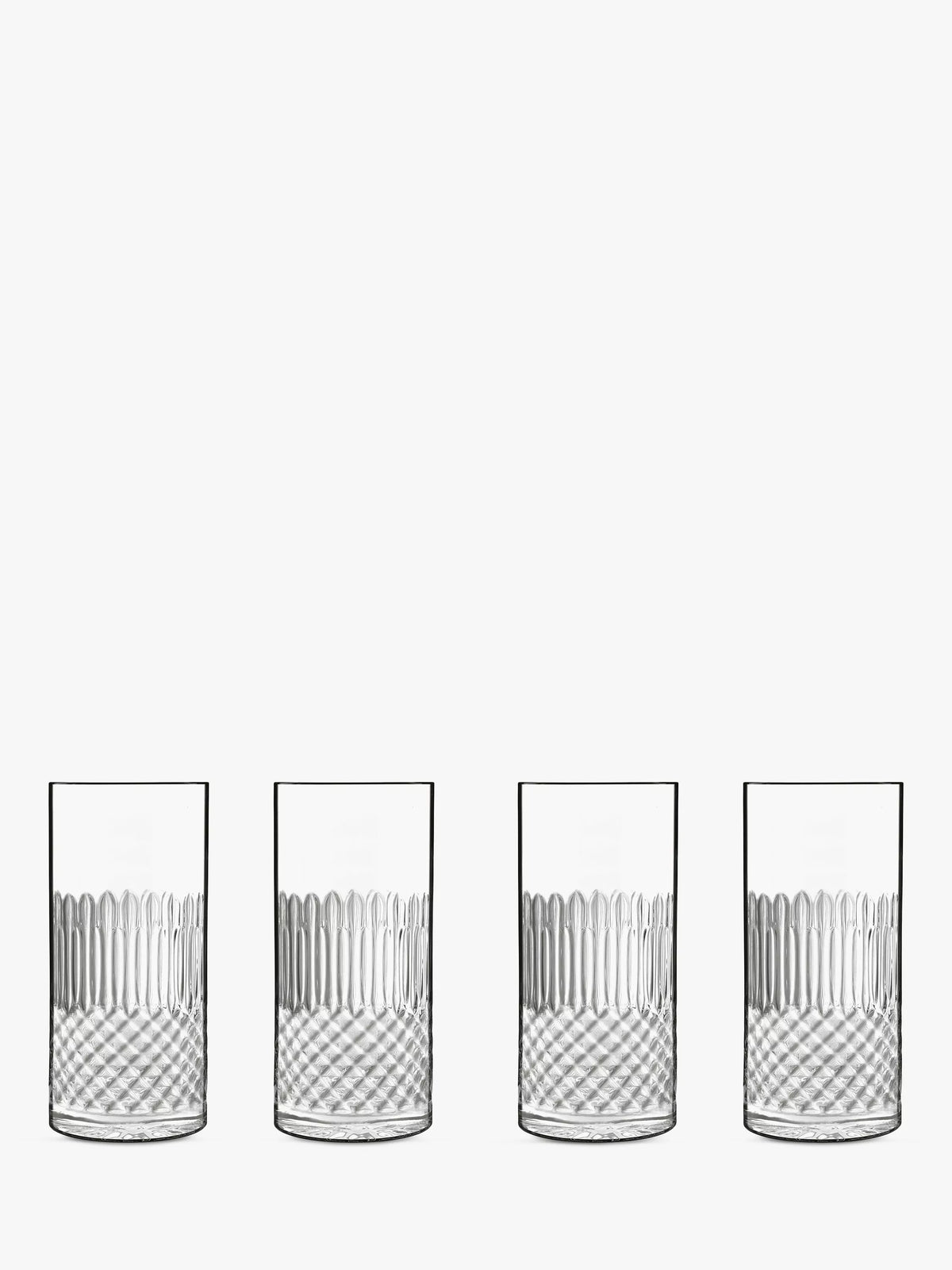 Luigi Bormioli Diamante highball glasses 480ml set of 4 (British brand)