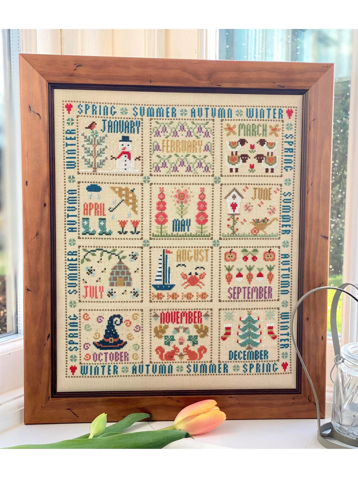 Historical Sampler Company Our Year cross stitch sampler kit (British brand)