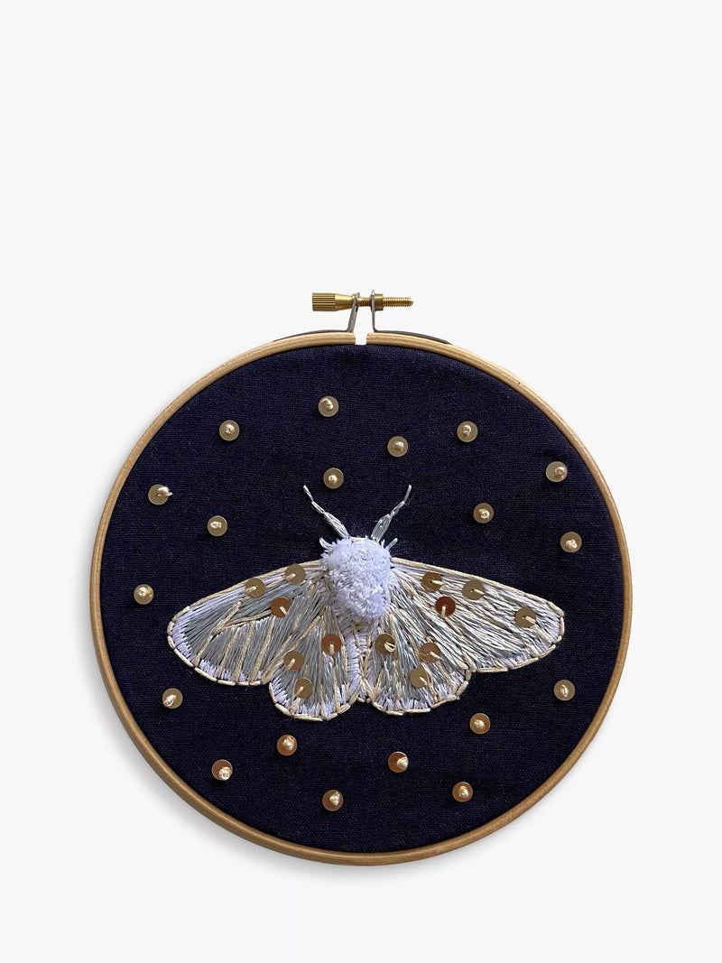 MakeBox & Co moth moon embroidery kit 15cm 12cm - British product