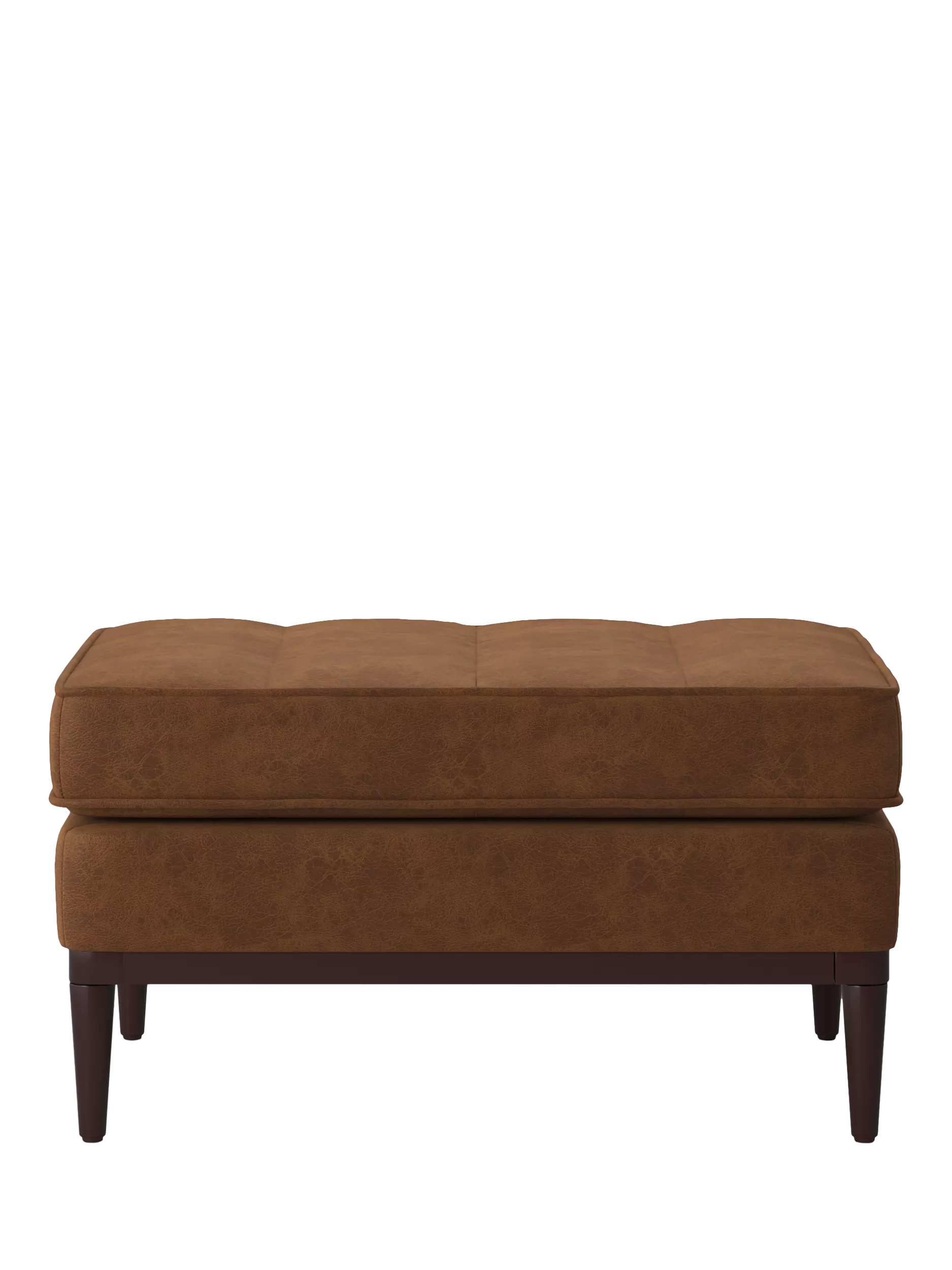 Swyft Model 02 faux leather chaise footstool in chestnut (British brand)
