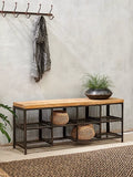 nkuku Hasa storage bench iron frame mango wood (British brand)