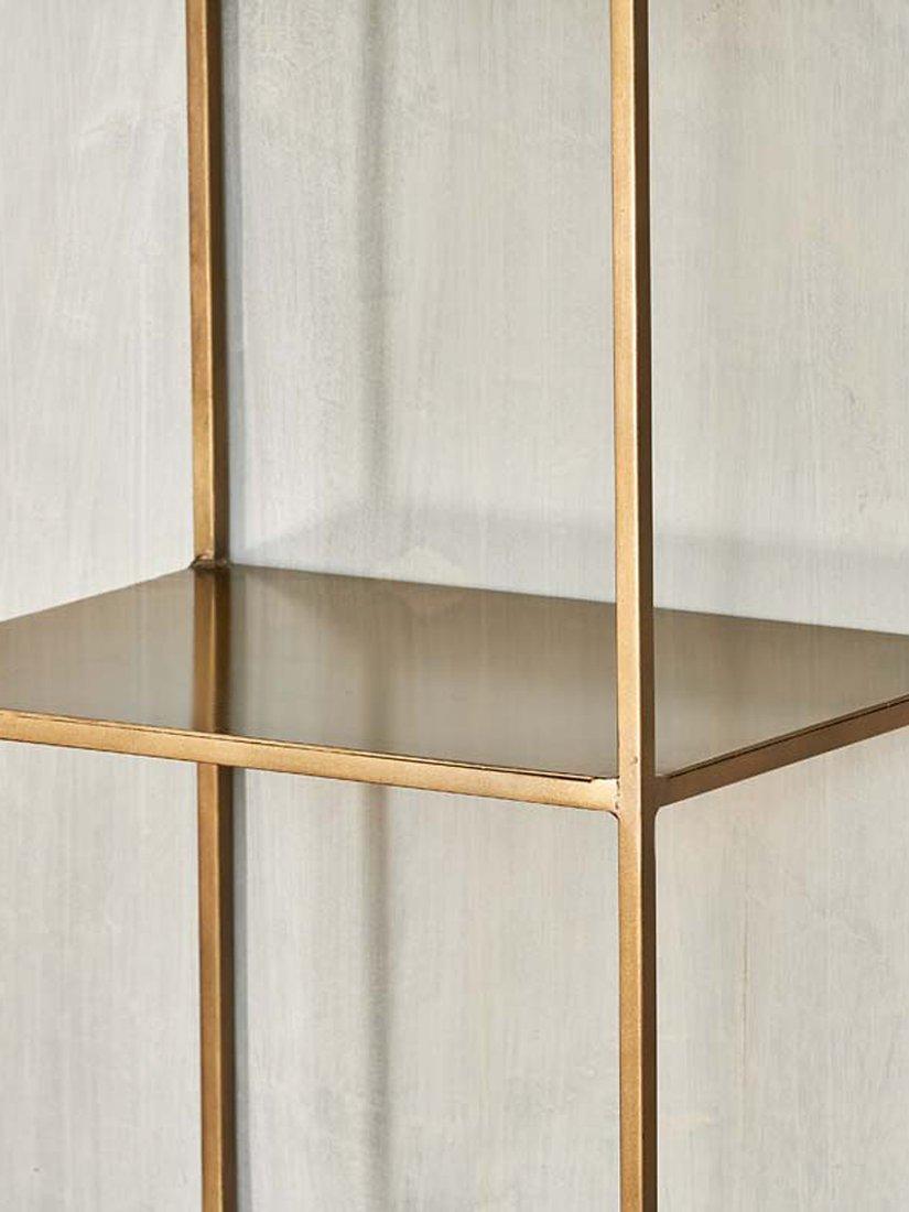 nkuku Mahi iron shelving unit antique brass tall - British product