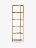 nkuku Mahi iron shelving unit antique brass tall - British product