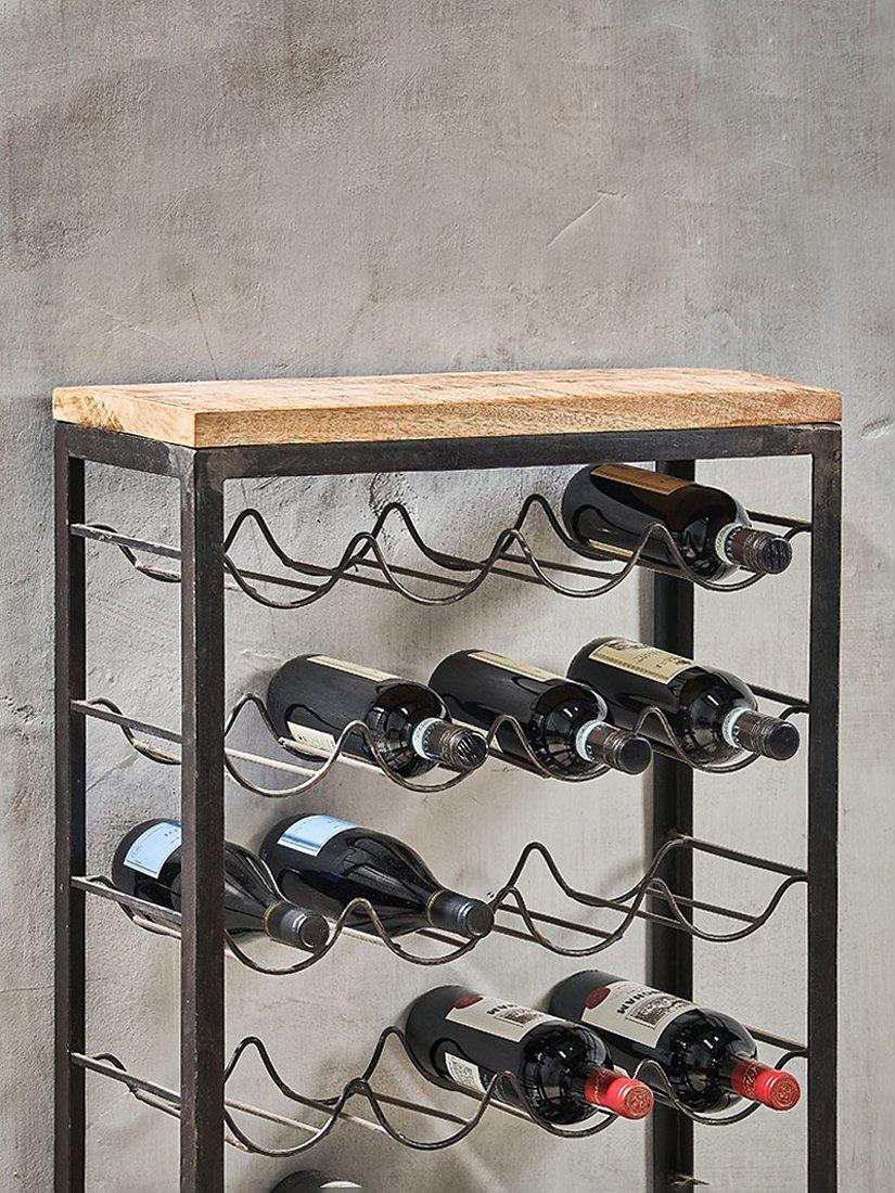 nkuku Obra mango wood wine rack 28 bottle, imported from the UK