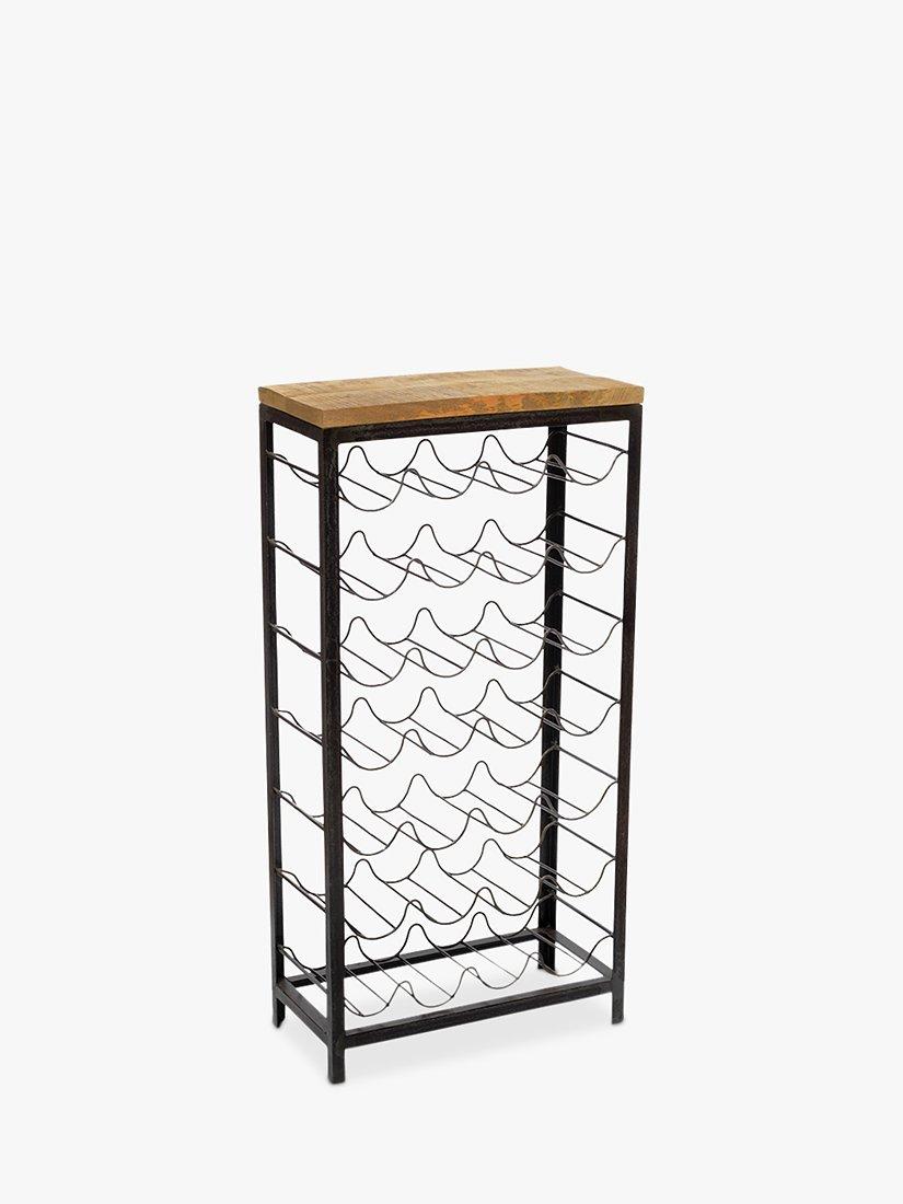 nkuku Obra mango wood wine rack 28 bottle, imported from the UK