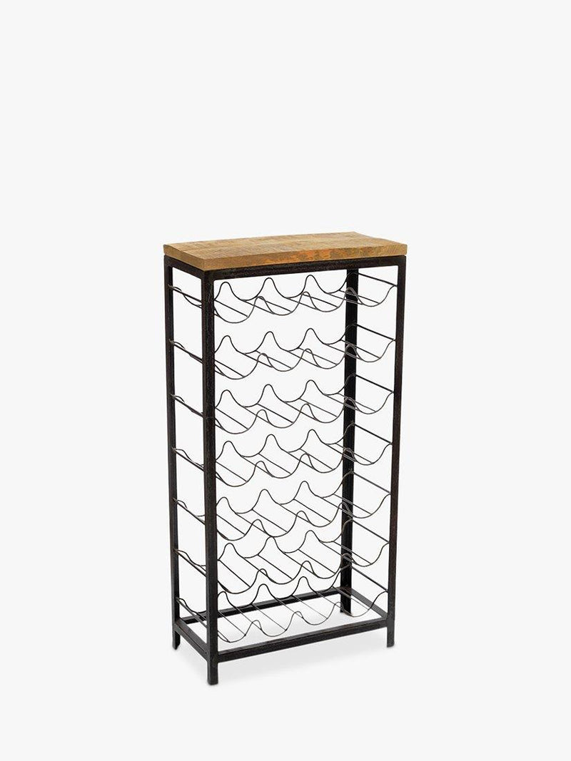 nkuku Obra mango wood wine rack 28 bottle, imported from the UK