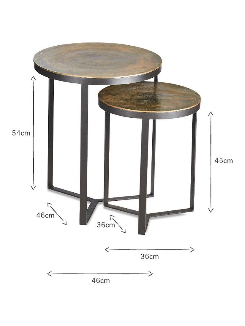nkuku Maba nesting side tables antique brass set (British brand)