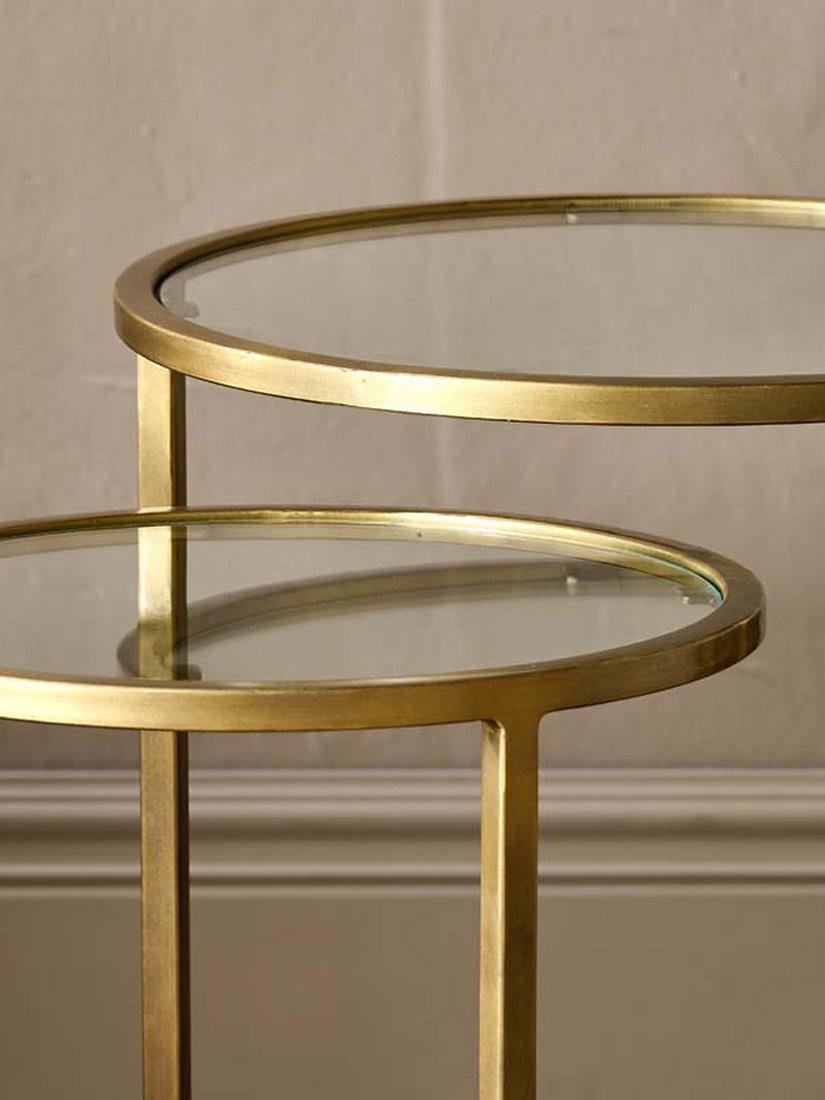 nkuku nesting side tables brass finish set of 2 (British brand)