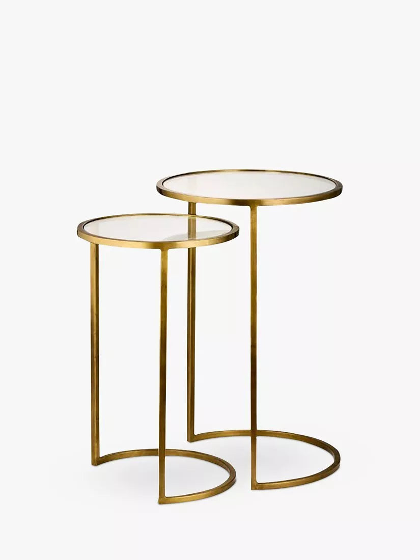 nkuku nesting side tables brass finish set of 2 (British brand)