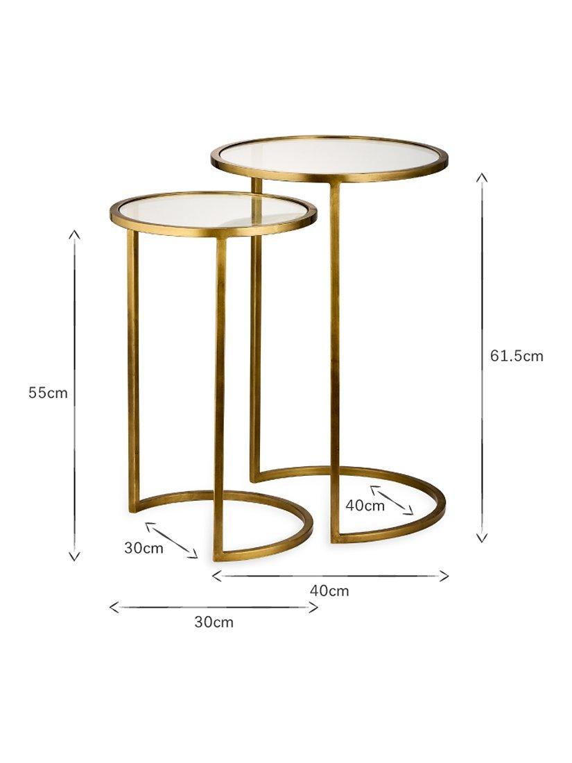 nkuku nesting side tables brass finish set of 2 (British brand)