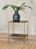 nkuku Mahi side table antique brass (British brand)