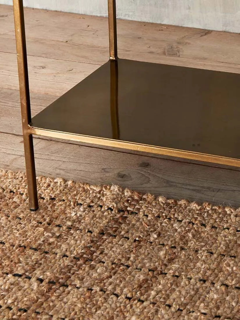 nkuku Mahi side table antique brass (British brand)