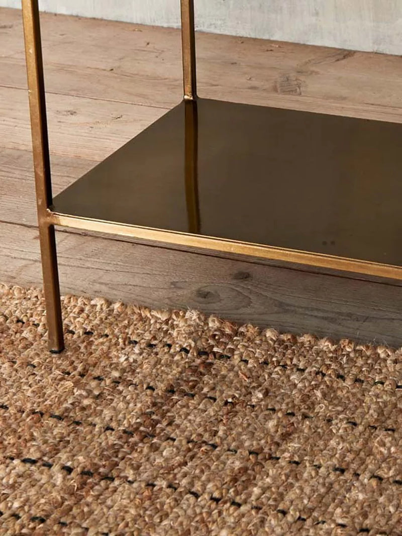 nkuku Mahi side table antique brass (British brand)