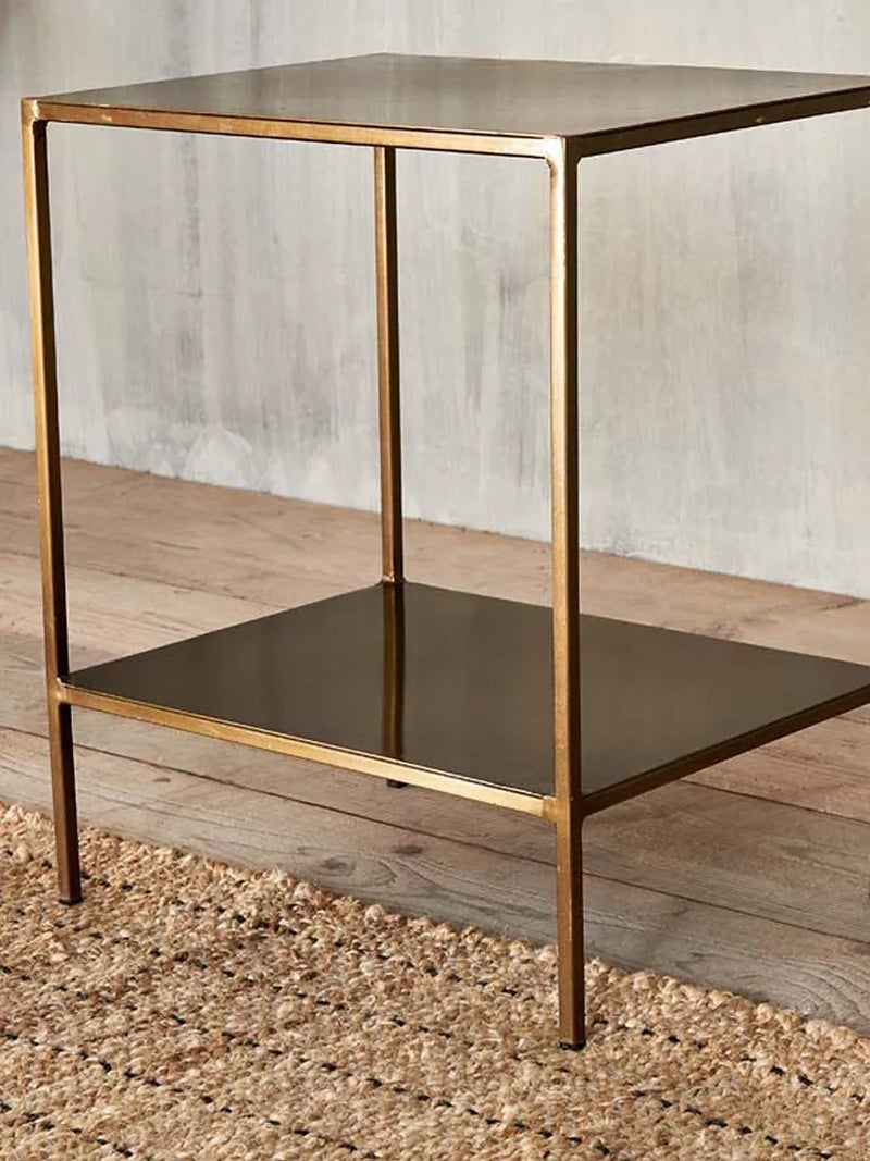 nkuku Mahi side table antique brass (British brand)