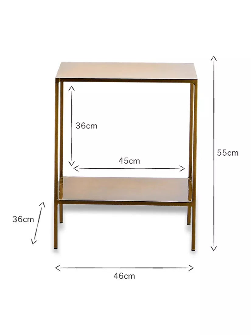 nkuku Mahi side table antique brass (British brand)