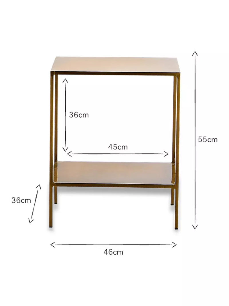 nkuku Mahi side table antique brass (British brand)