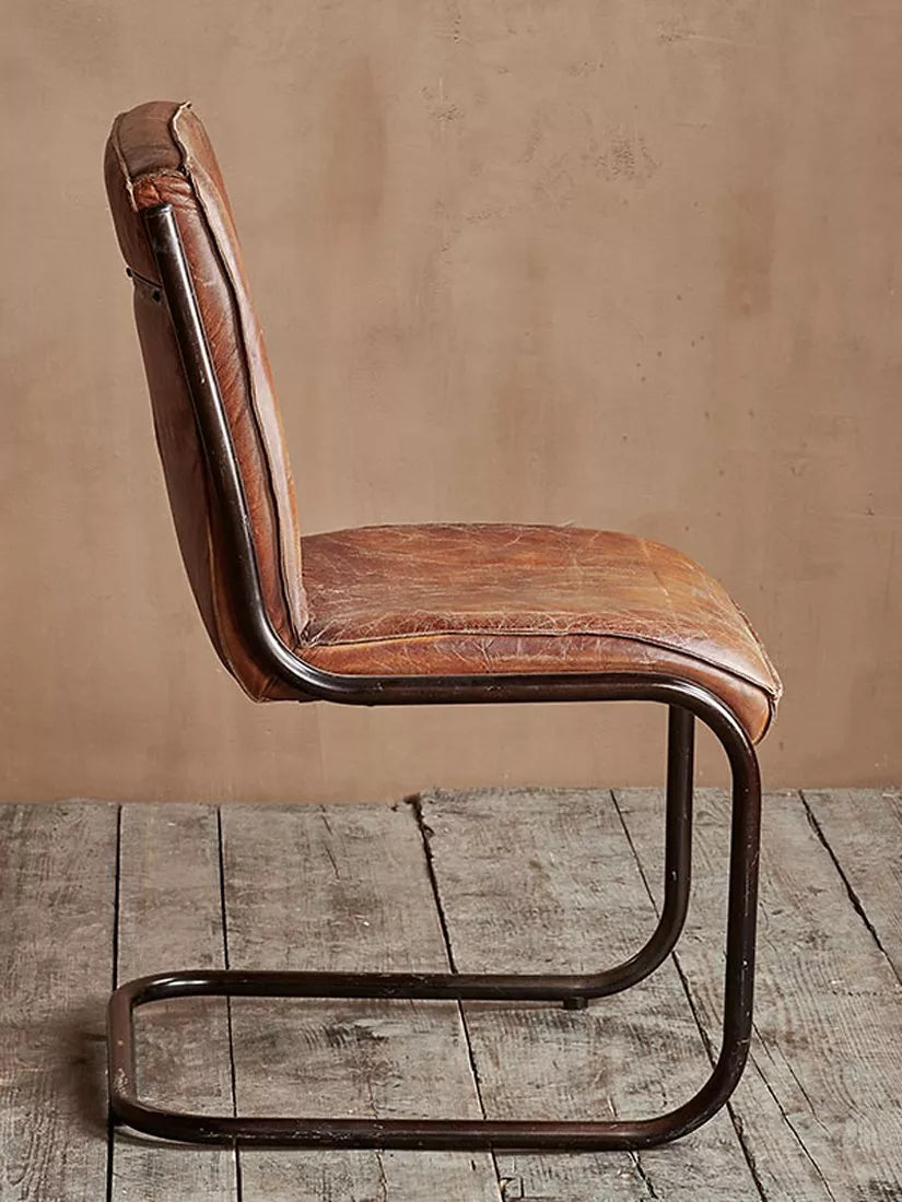 nkuku Narwana desk chair aged tan leather, UK version
