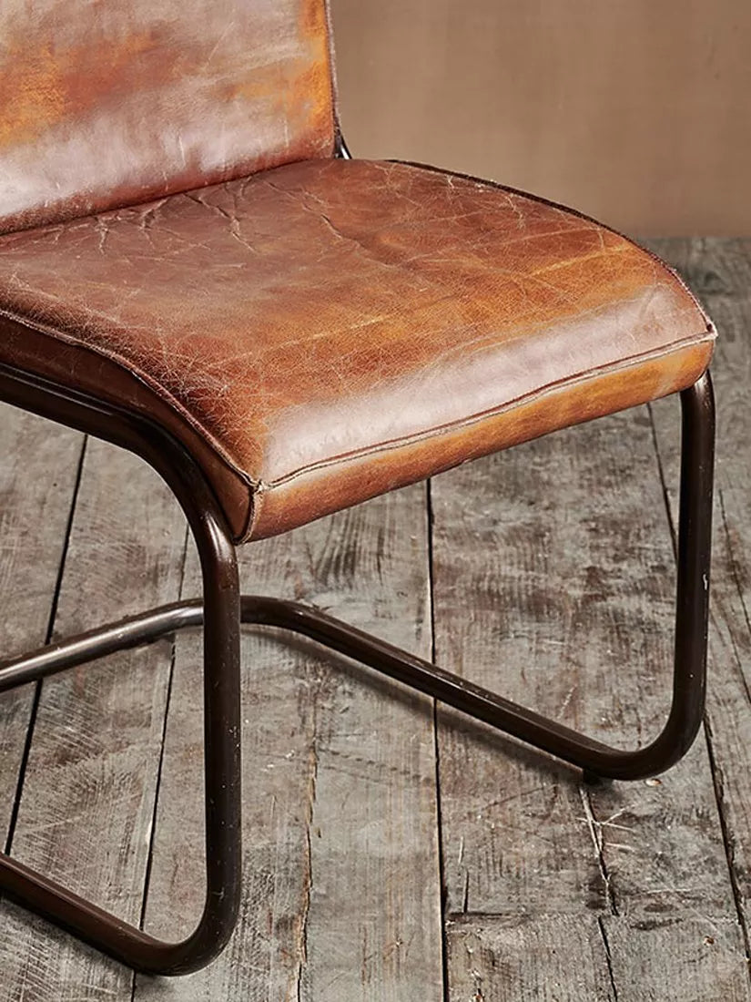 nkuku Narwana desk chair aged tan leather, UK version