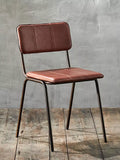 nkuku Ukari Leather Dining Chair, Chocolate Brown