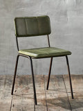 nkuku Ukari Leather Dining Chair, Rich Green
