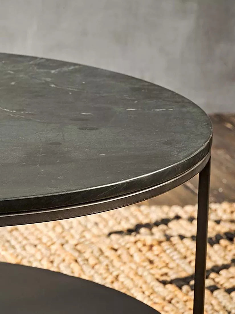 nkuku Karoko round marble coffee table 70cm, UK version