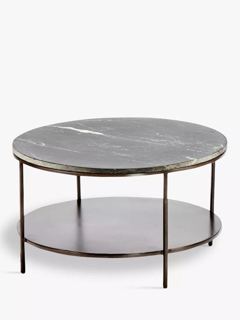 nkuku Karoko round marble coffee table 70cm, UK version