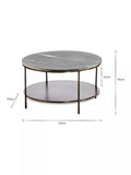 nkuku Karoko round marble coffee table 70cm, UK version