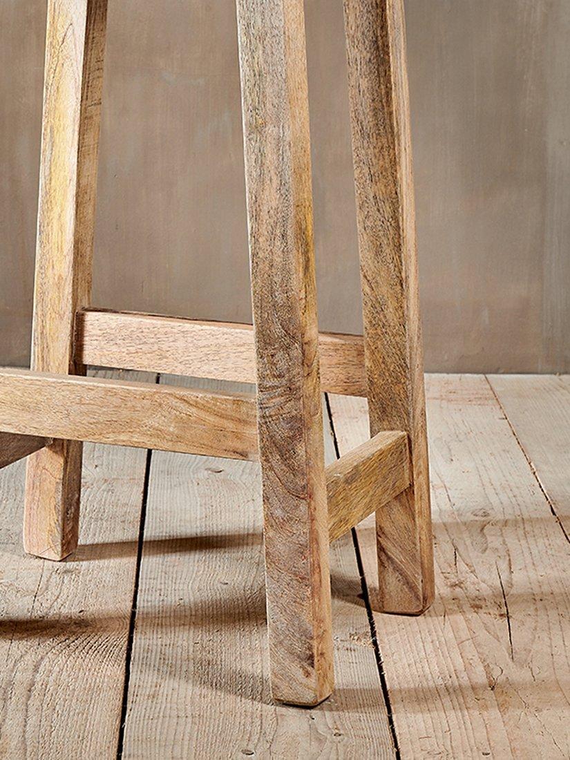 nkuku Ambi tall stool natural mango wood, imported from the UK