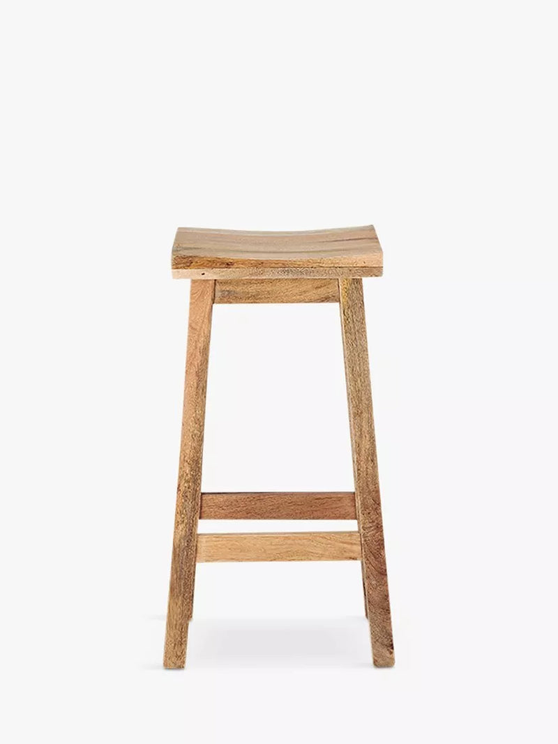 nkuku Ambi tall stool natural mango wood, imported from the UK