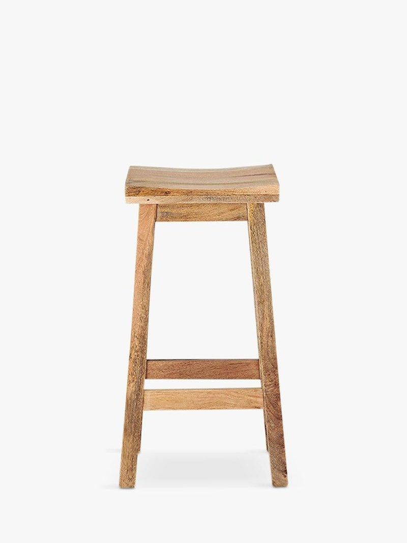 nkuku Ambi tall stool natural mango wood, imported from the UK