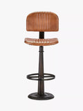 nkuku Narwana leather bar chair with aged tan finish (British brand)