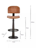 nkuku Narwana leather bar chair with aged tan finish (British brand)