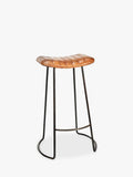 nkuku ribbed leather stool 75cm, imported from the UK