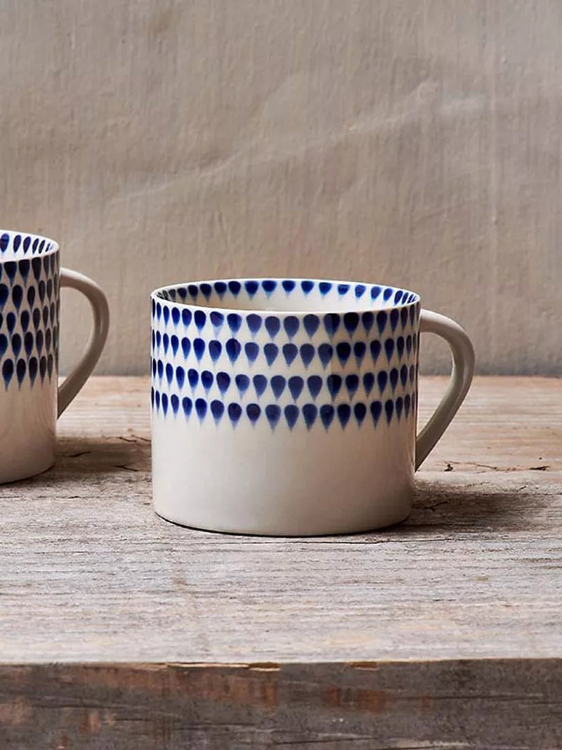 nkuku indigo drop ceramic mug set 200ml UK version