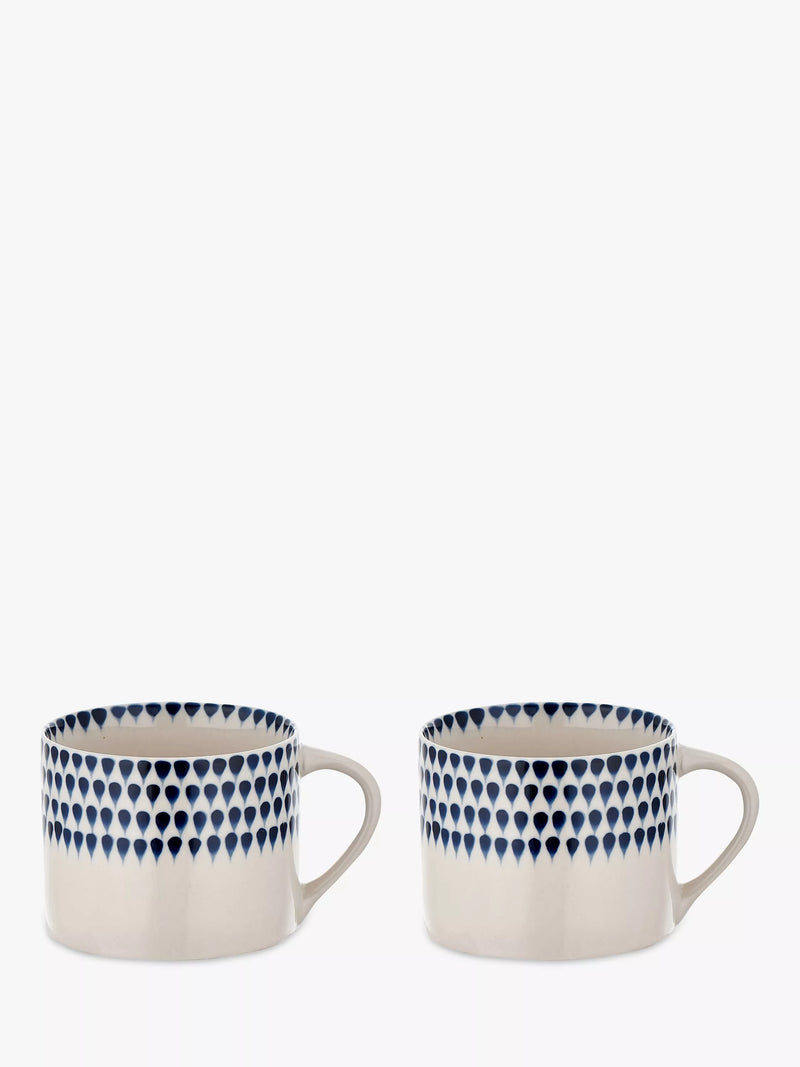 nkuku indigo drop ceramic mug set 200ml UK version
